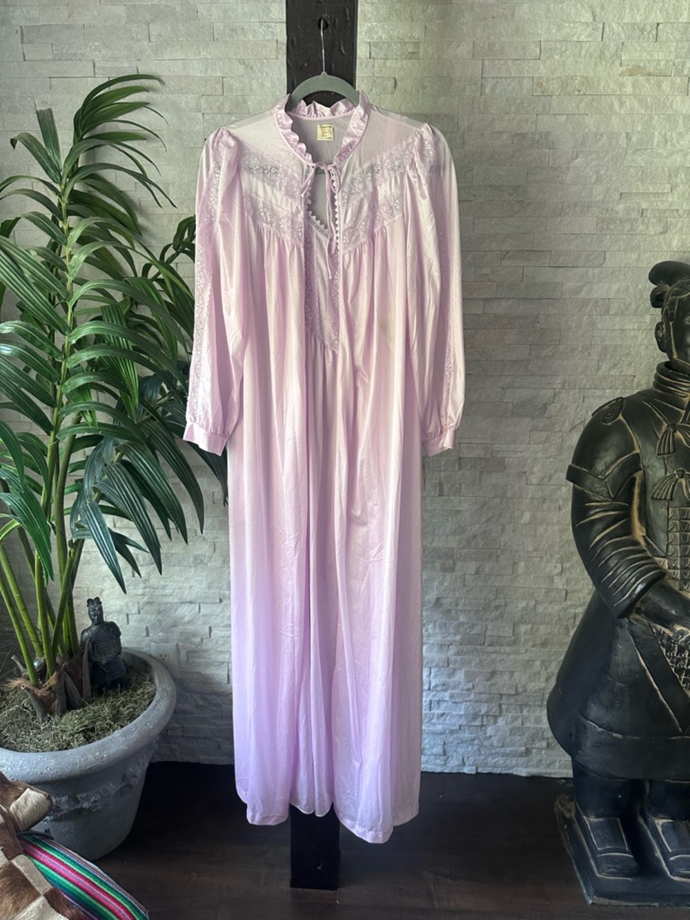 Deena Pastel Purple Lace-Front Long Nightgown and Peignoir Set Size Small New